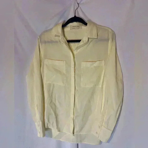 Cloth & Stone Women’s Light Yellow Button Down Shirt - Picture 1 of 5
